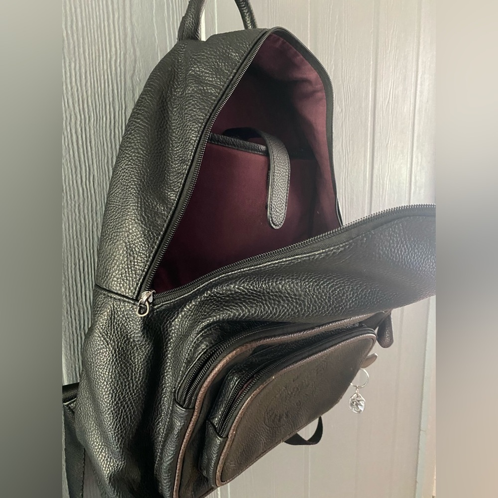 Ted Baker Black Leather Backpack - Picture 5 of 8